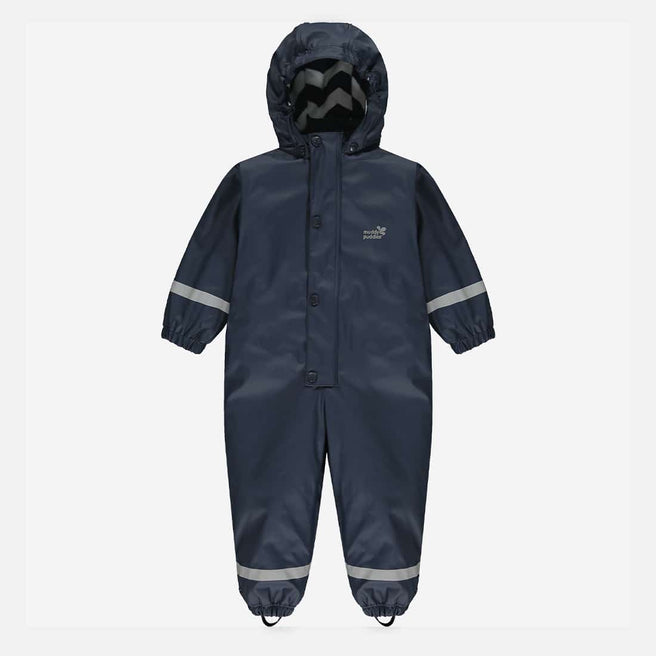 Toddler Waterproof Fleece Lined Puddle Suit Navy
